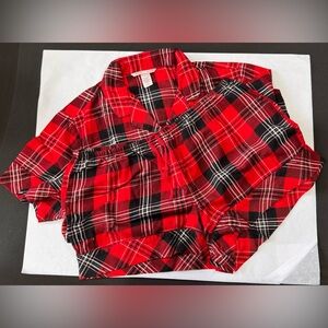Victoria’s Secret Red Black Plaid Flannel Pajama Set Size Medium